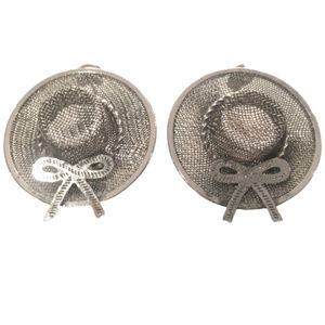 🎩🌟 Silver Charm: Hat Earrings – Tiny Toppers for Your Ears! 🌟🎩